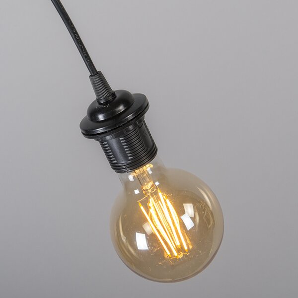 Nowoczesna lampa wisząca czarna klosz biały 45cm - Pendel
