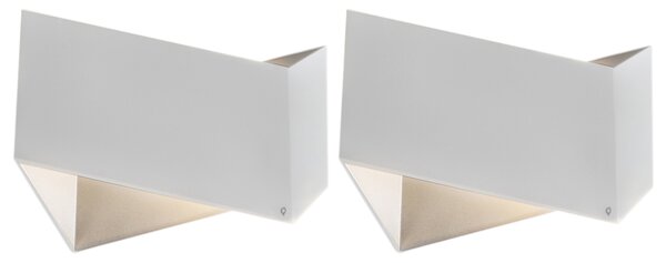 Zestaw 2 x designerski Kinkiet / Lampa scienna biały - Fold Oswietlenie wewnetrzne