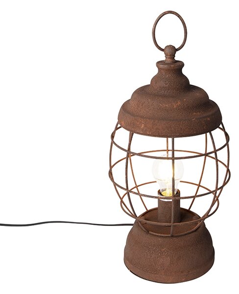 Rustykalna lampa stołowa rdza - Lentera Oswietlenie wewnetrzne
