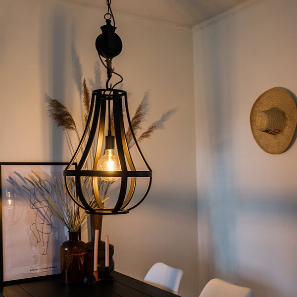 Przemysłowa lampa wisząca czarna 40 cm - Morgana Oswietlenie wewnetrzne