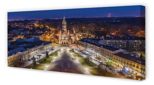 Obraz na płótnie Nocny Widok na Kościół Mariacki
