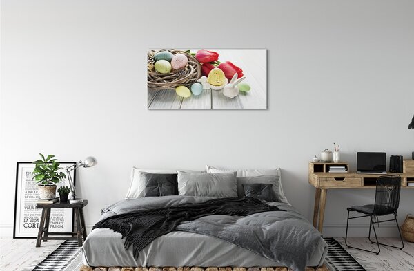 Obraz canvas na ścianę Jajka i Tulipany