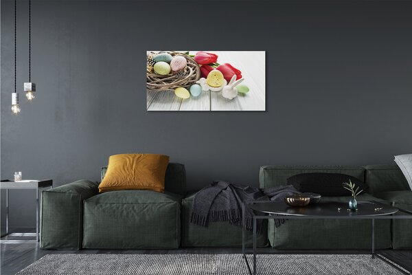 Obraz canvas na ścianę Jajka i Tulipany