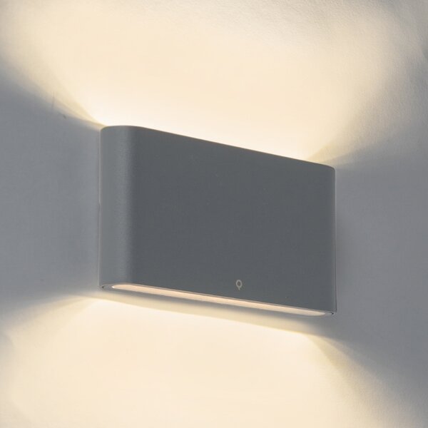 Zewnetrzna Kinkiet / Lampa scienna zewnętrzny ciemnoszary 17,5 cm z diodą LED IP65 - Batt Oswietlenie zewnetrzne