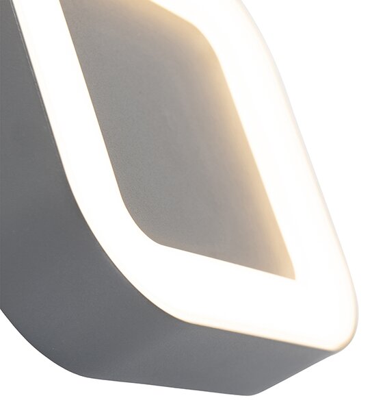 Lampa ścienna i sufitowa szara kwadratowa IP54 - Ariel