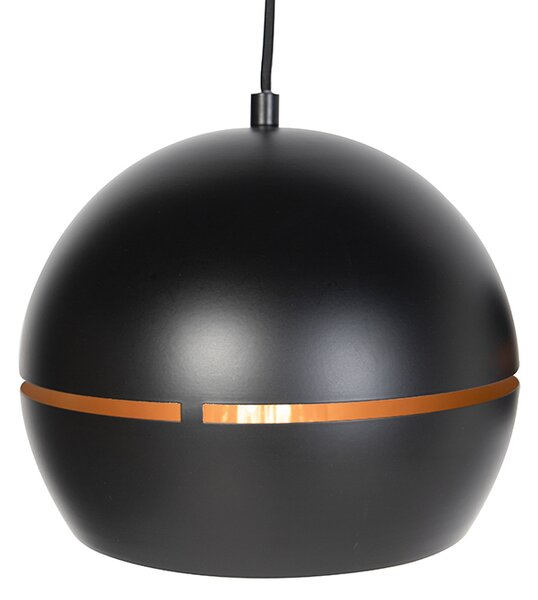 Inteligentna lampa wisząca czarna ze złotym wnętrzem 3-źródła światła z Wifi ST64 - Buell