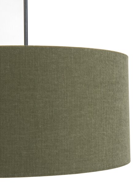 Lampa wisząca czarna z zielonym kloszem 50 cm - Combi 1