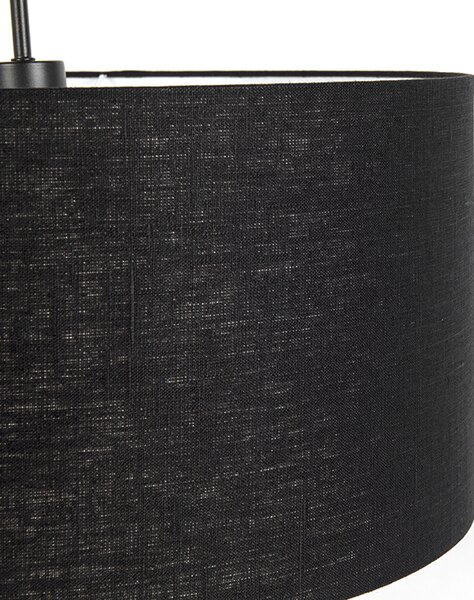 Nowoczesna lampa wisząca czarna z czarnym kloszem 50 cm - Combi 1