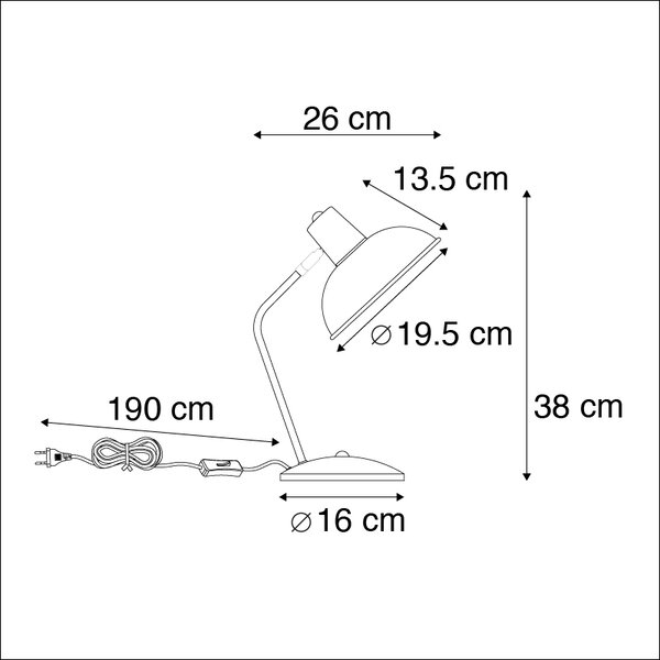 Lampa stołowa Retro czarna brąz - Milou Oswietlenie wewnetrzne