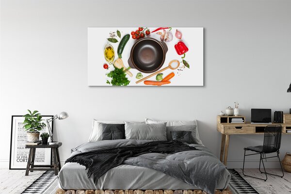 Obraz canvas na ścianę Pomidorki na Drewnianej Łyżce
