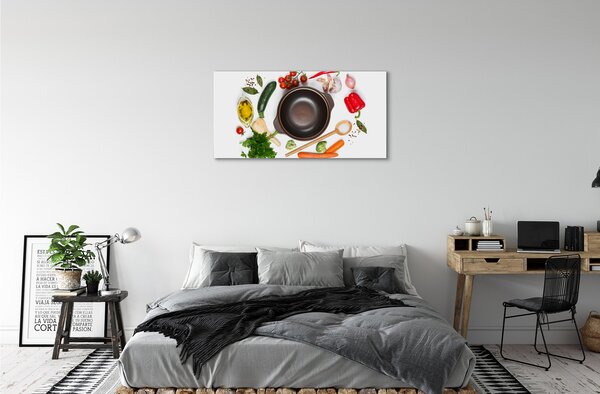 Obraz canvas na ścianę Pomidorki na Drewnianej Łyżce