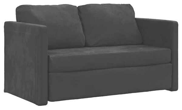 Sofa podÅogowa 2-w-1, czarna, 122x204x55 cm, aksamit