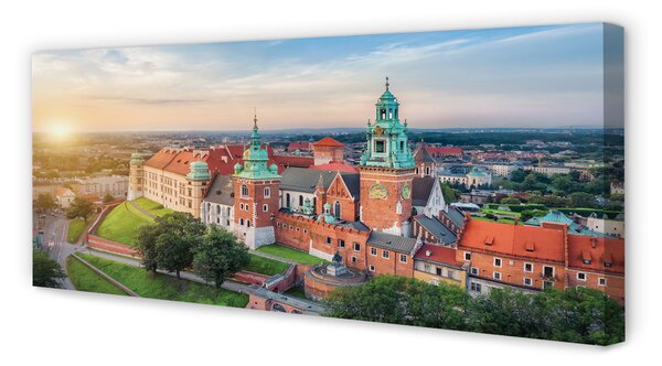 Obraz na płótnie Kraków Zamek panorama wschód słońca