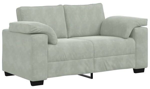 Sofa dwuosobowa jasnoszara 160x77x82 cm aksamit
