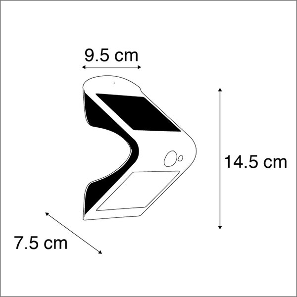 Zewnetrzna Kinkiet / Lampa scienna zewnętrzny biały 14,5 cm ze światłem mijania i czujnikiem na energię słoneczną - Daya Oswietlenie zewnetrzne