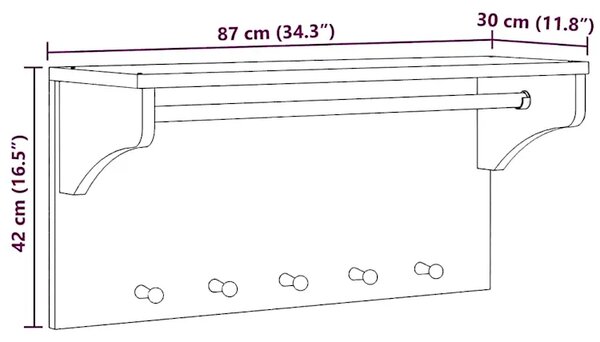 Wieszak do przedpokoju drewno akacjowe M7-H64