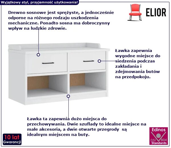 Szafka z siedziskiem biała D0-Z68