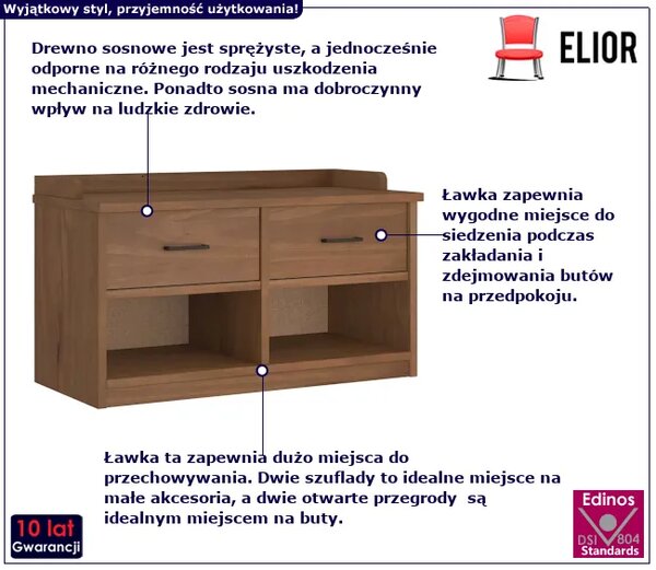 Szafka z siedziskiem drewno orzechowe W3-G49