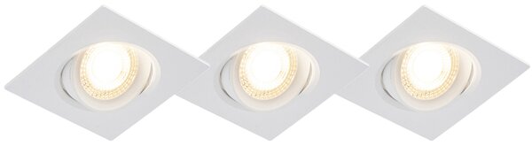 Zestaw 3 reflektorów wpuszczanych w kolorze białym z diodą LED z 3-stopniowym ściemnianiem - Miu Oswietlenie wewnetrzne