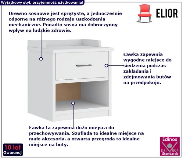 Mała szafka z siedziskiem biała Z7-F99