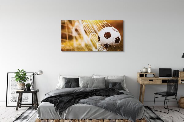 Obraz na płótnie Kontrastowy Futbol Na Murawie