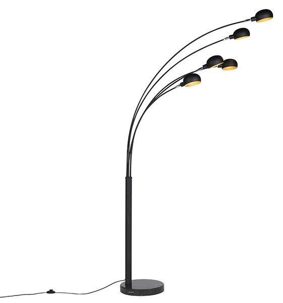Designerska lampa podłogowa czarna 5-źródeł - Sixties Marmo Oswietlenie wewnetrzne