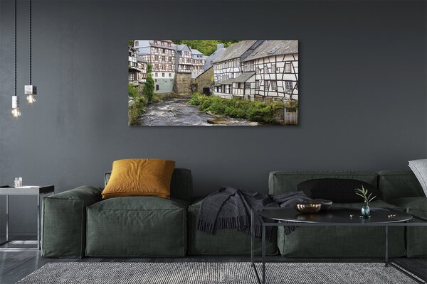Obraz canvas na ścianę Zabytkowa Zabudowa nad Rzeką