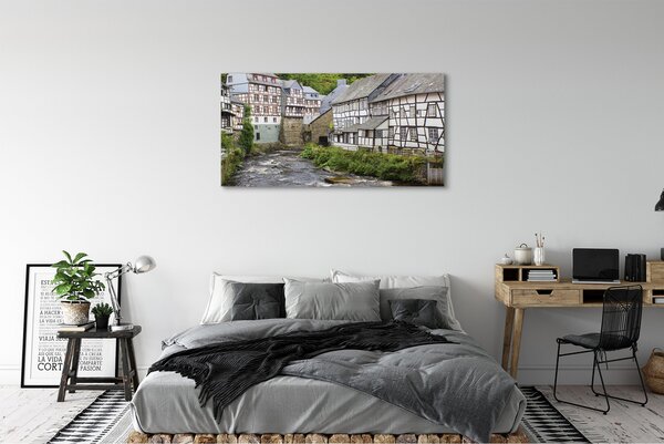 Obraz canvas na ścianę Zabytkowa Zabudowa nad Rzeką