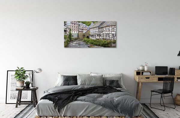 Obraz canvas na ścianę Zabytkowa Zabudowa nad Rzeką