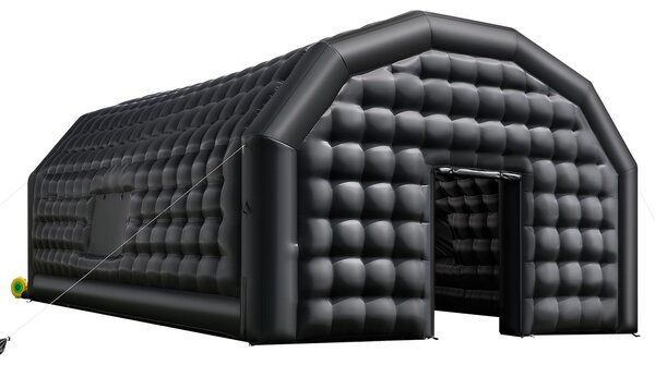 Nadmuchiwany namiot imprezowy SucceBuy 9x6x4 m, namiot szecienny do dyskoteki, klubu nocnego, pawilon lubny z dmuchaw o mocy 1100 W, workami z piaskiem, 2 oknami, na imprezy, urodziny, wesela, kolor czarny