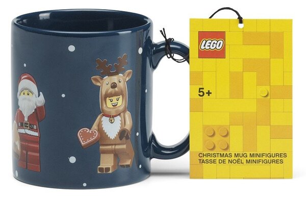 Ciemnoniebieski ceramiczny kubek dla dzieci 300 ml Christmas Minifigures – LEGO®
