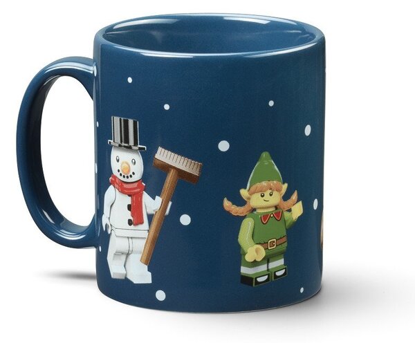 Ciemnoniebieski ceramiczny kubek dla dzieci 300 ml Christmas Minifigures – LEGO®