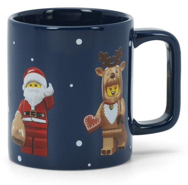 Ciemnoniebieski ceramiczny kubek dla dzieci 300 ml Christmas Minifigures – LEGO®