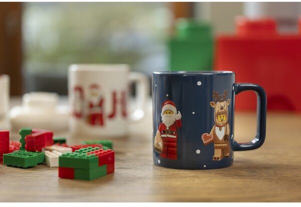 Ciemnoniebieski ceramiczny kubek dla dzieci 300 ml Christmas Minifigures – LEGO®