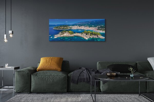 Obraz na płótnie Panorama Greckiego Miasta Portowego