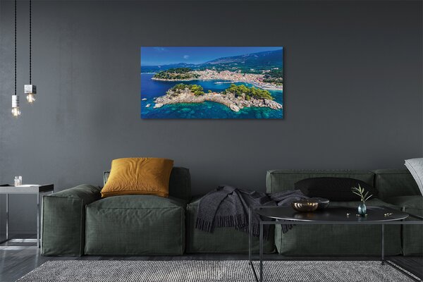 Obraz na płótnie Panorama Greckiego Miasta Portowego