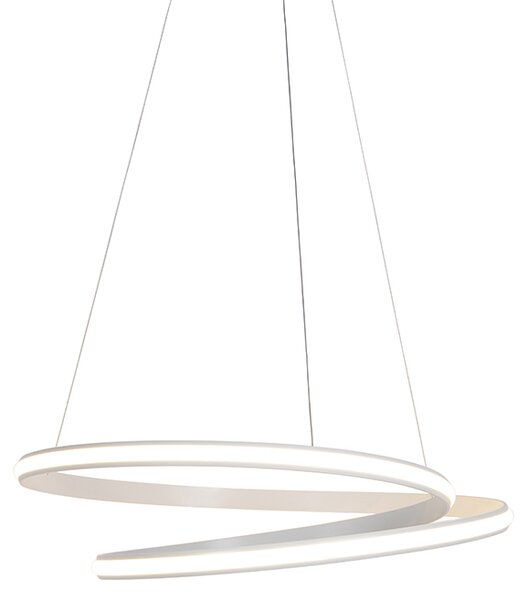 Nowoczesna lampa wisząca biała 74 cm z ściemnianą diodą LED - Rowan Oswietlenie wewnetrzne