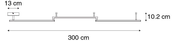 Lampa sufitowa czarna 300 cm z 3-stopniową regulacją ściemniania LED - Annuschka Oswietlenie wewnetrzne