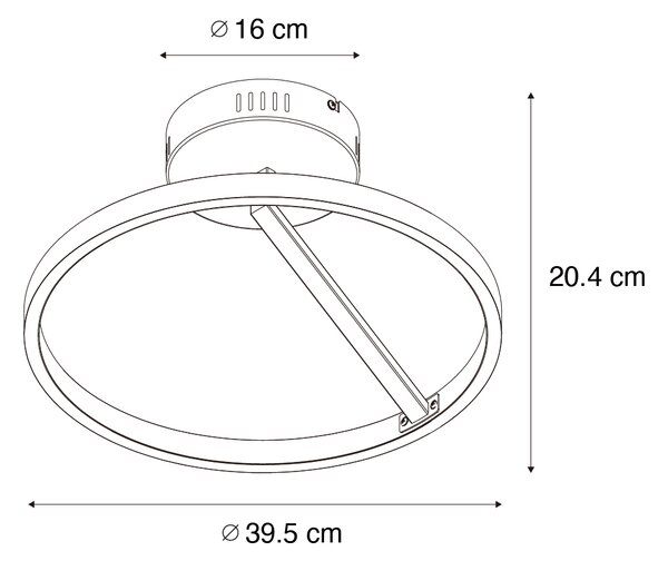 Designerska lampa sufitowa czarna z 3-stopniowym ściemnianiem LED - Anello Oswietlenie wewnetrzne