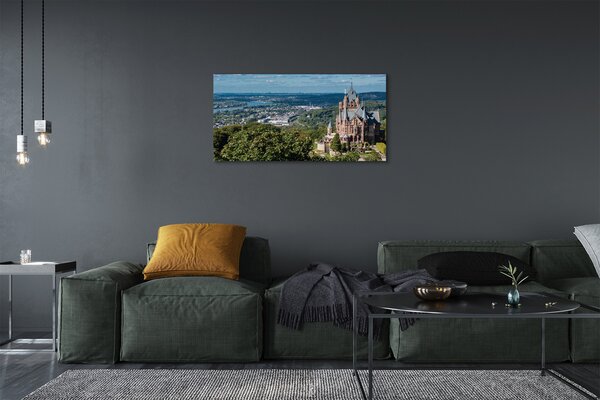 Obraz canvas na ścianę Panorama Miasta z Widokiem na Zamek