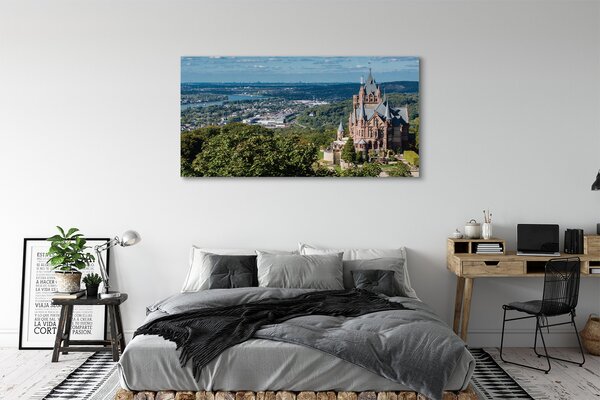 Obraz canvas na ścianę Panorama Miasta z Widokiem na Zamek