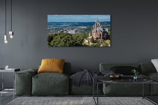 Obraz canvas na ścianę Panorama Miasta z Widokiem na Zamek