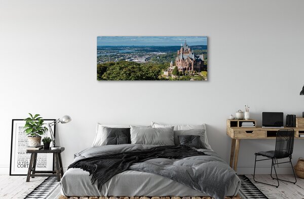 Obraz canvas na ścianę Panorama Miasta z Widokiem na Zamek