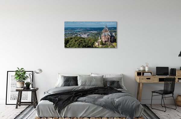 Obraz canvas na ścianę Panorama Miasta z Widokiem na Zamek