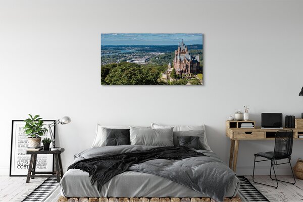 Obraz canvas na ścianę Panorama Miasta z Widokiem na Zamek