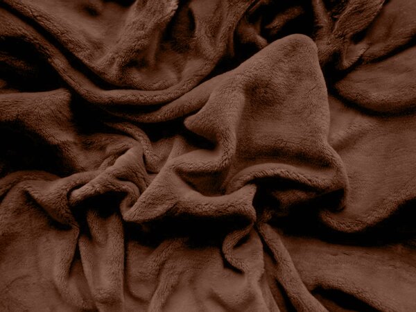 Prześcieradło z mikropluszu SOFT BRONE 90x200 cm brązowe