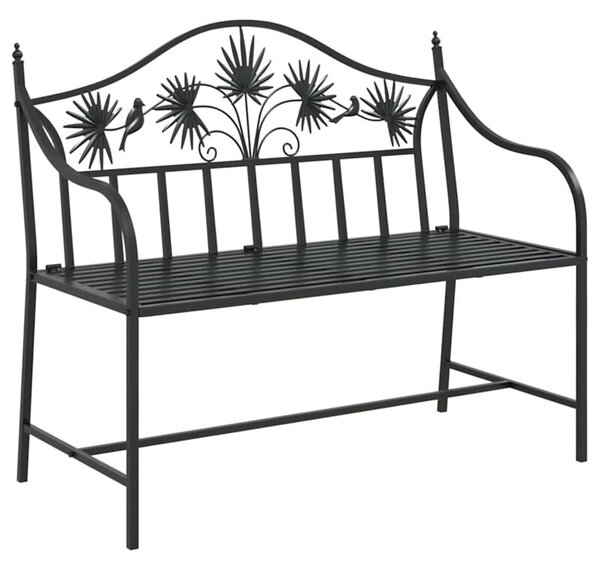 Ławka ogrodowa czarny 104 x 52,5 x 89 cm stal
