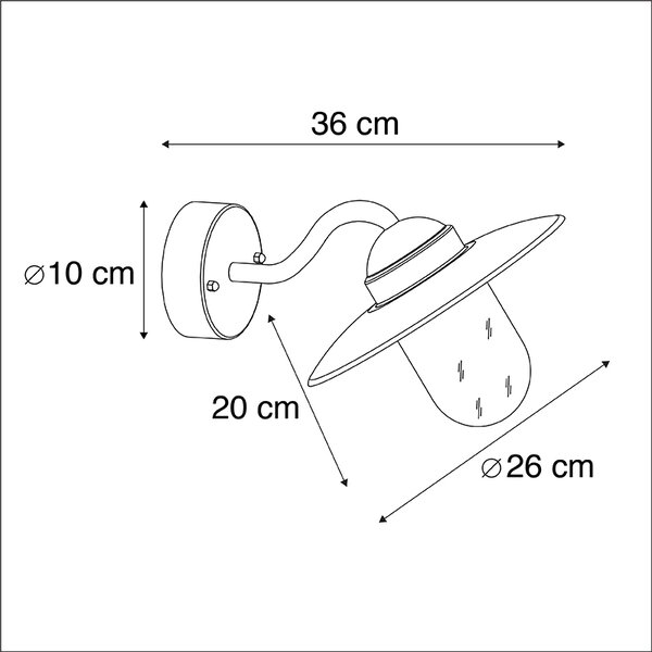 Zewnetrzna Kinkiet / Lampa scienna wiejski czarny - Monachium Oswietlenie zewnetrzne