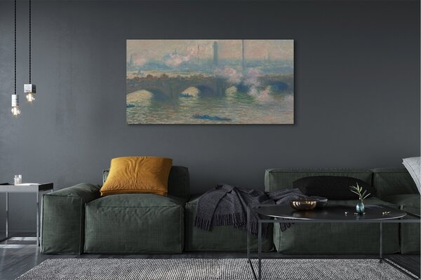 Fotoobraz na płótnie Most w Waterloo pochmurny dzień - Claude Monet