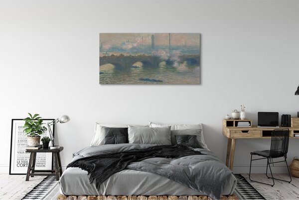 Fotoobraz na płótnie Most w Waterloo pochmurny dzień - Claude Monet